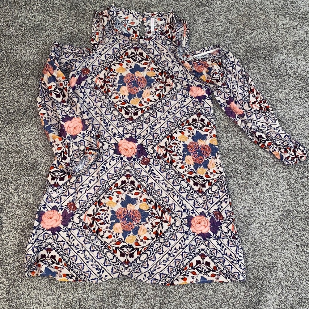 Cold shoulder, long sleeve dress